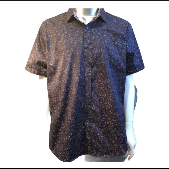 Men’s Short Sleeve Stretchable Dress Shirt Navy - Picture 3 of 4